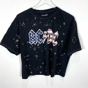 AC/DC Graphic t-shirt oversized band tee cropped large